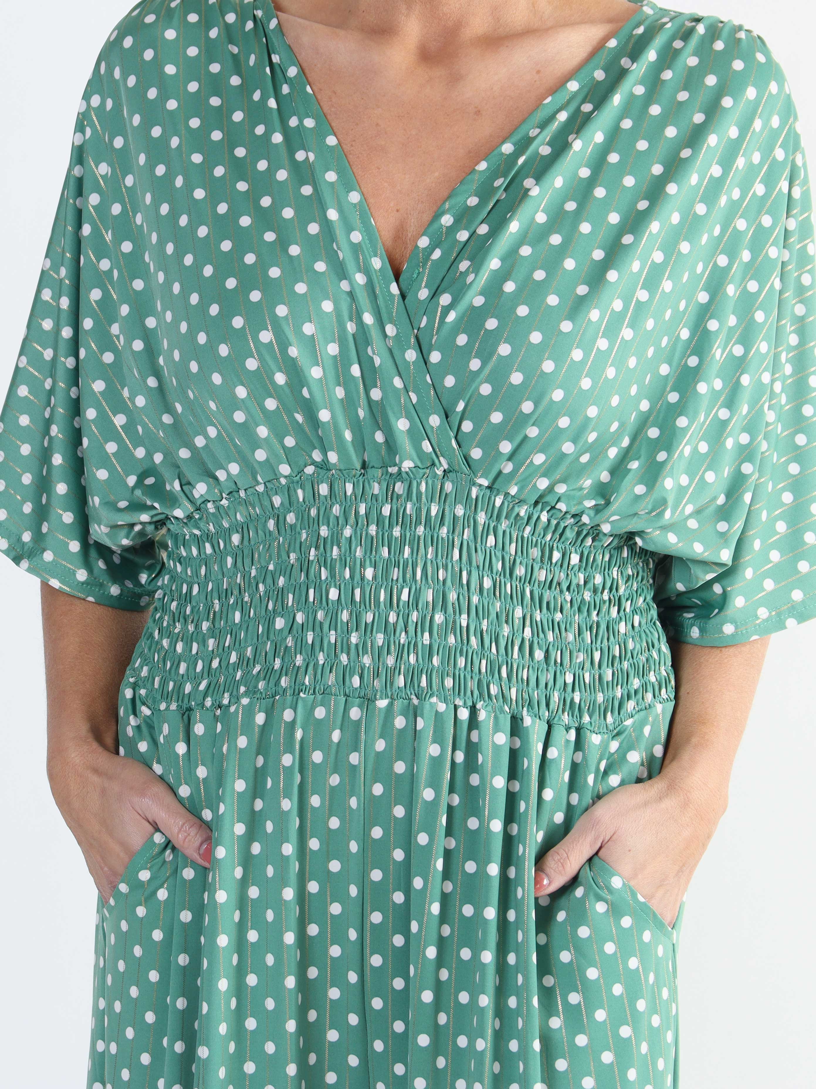 Pams Dot Jumpsuit - Elastisk plus size buksedragt med prikker